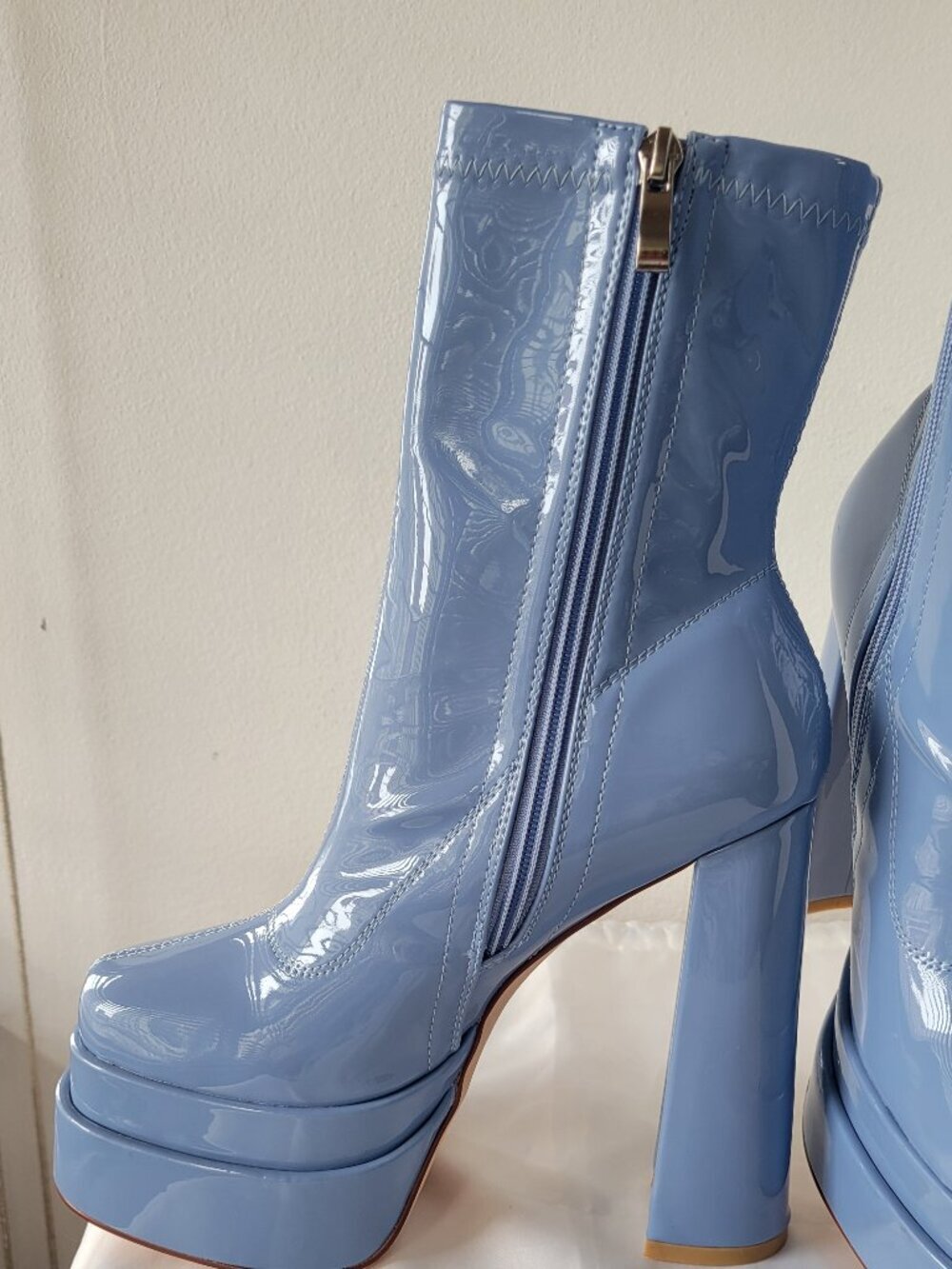 AZELEA Women's Y2K High Heels Glam Thick Sole Boots